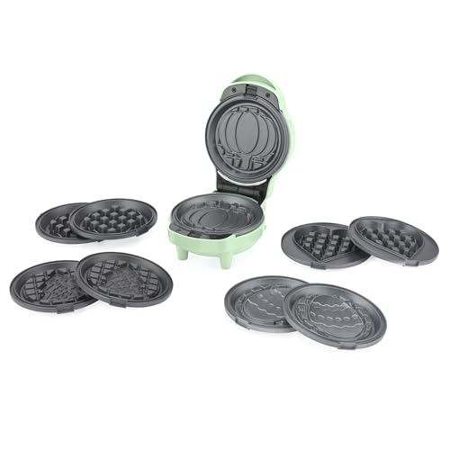 Giles & Posner Mini Gaufrier - Plaques de Cuisson Amovibles
