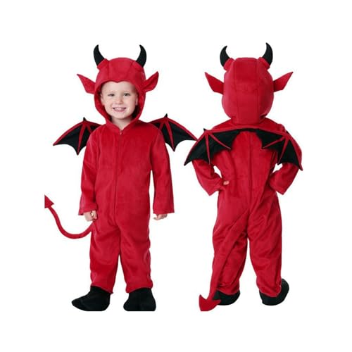 Costume de Petit Diable Bébé - Inclut Ailes, Cagoule, Queue 