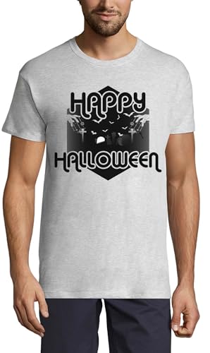 Happy Halloween Zombies Rising Graphic Crew Neck Cotton T-Sh
