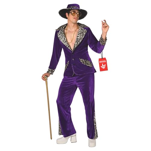 Morph Costume Pimp Violet Homme, Déguisement Années 70, Tenu
