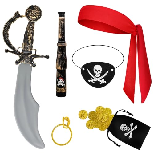 Coco Berming 7 Pièces Accessoires de Costume Pirate (Style A