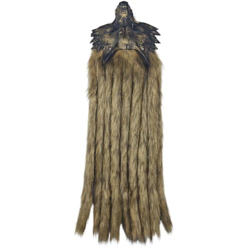 Vobumix Masque De Loup Viking, Coiffe en Fausse Fourrure, Ac