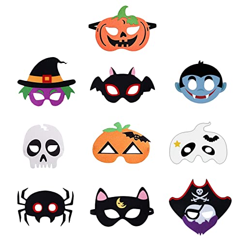 Lot 10 Masques Halloween Enfants