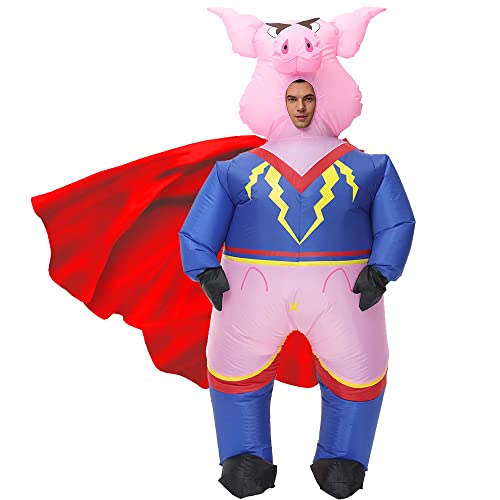 JASHKE Costume Cochon Gonflable Déguisement Super Cochon Adu