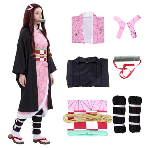 Alaiyaky Nezuko Costume de cosplay pour enfant Nezuko Kimono