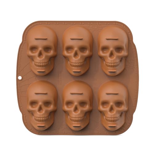 OBEST Moules à Gâteau, Moule Tête de Mort,Silicone 6 Tête