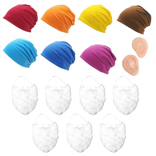 MFUOE Costume de nain de nain 15 pièces - Chapeaux blancs -