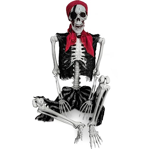 SIFOEL Squelette de Pirate réaliste en Plastique Taille réel