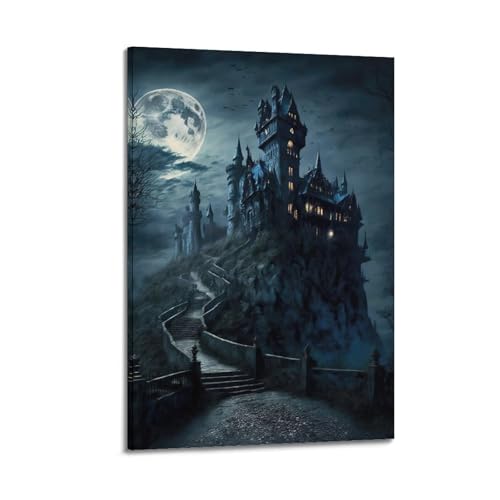 YCGYMX Poster dHalloween décoratif sur toile avec motif lune