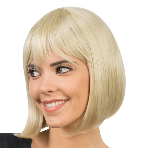 Chaks - Perruque Bob cheveux courts, coiffure en cheveux syn