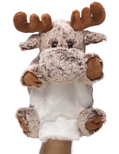 Uni-Toys - Marionnette élan (Marron chiné) - 28 cm (Hauteur)