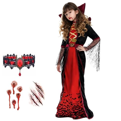 ZHYUGOYA Deguisement Vampire Fille, Déguisement Vampire Fill