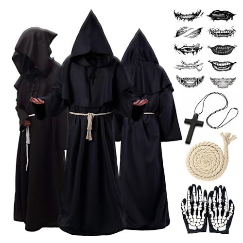 HUTRADE Ensemble De DéGuisement De Moine Marron DHalloween,