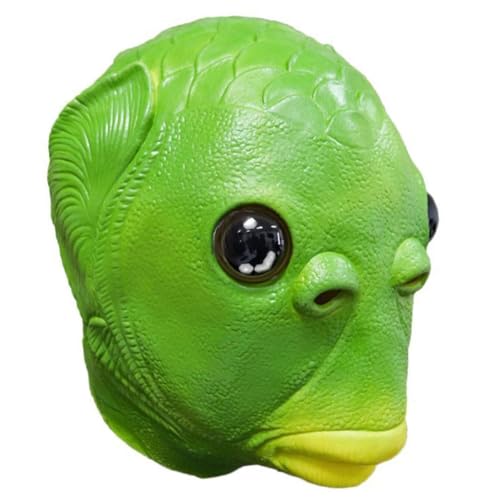 LGWJHCY Masque en latex de poisson vert - Masque dHalloween,