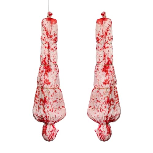 Lot de 2 décorations dHalloween effrayantes de 1,5 m, cadavr