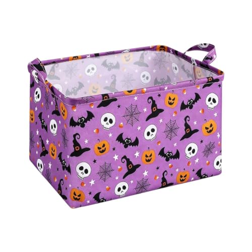 Xiixuuj Grand panier de rangement pliable pour Halloween