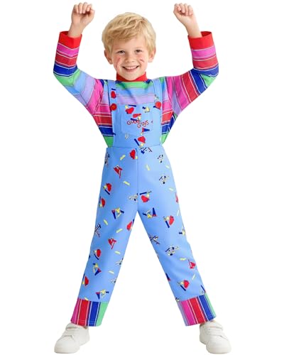 Dtiaagto Déguisement Chucky Enfant, Costume Halloween Horreu