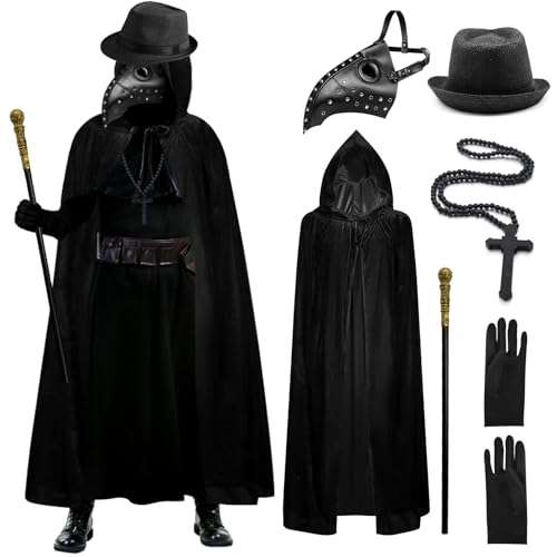 HVIERO Costume du Médecin de Peste Deguisement Halloween Adu