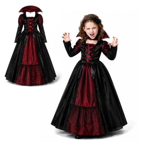 ZoneYan Deguisement Vampire Fille, Gothique Costume Vampire,