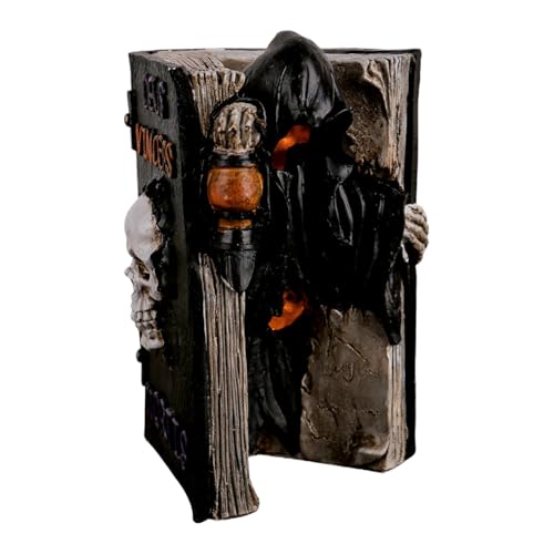 Figurine de livre de lecture, décoration effrayante en résin