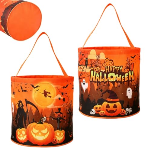 Seau Halloween Lumineux 2 Pièces Sacs À Snacks Saisonniers