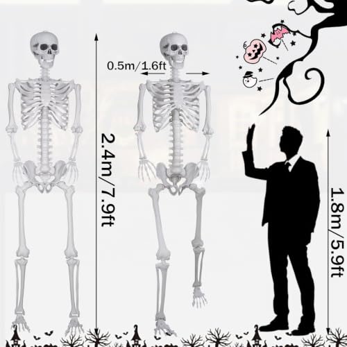 SIFOEL Squelette dhalloween 240cm Géant avec Articulations M