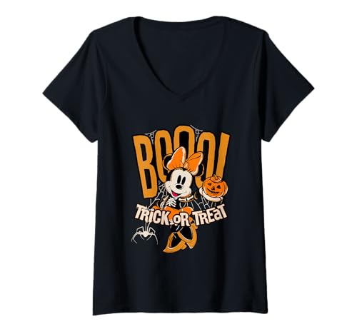 Femme Minnie Mouse Halloween Booo Trick Or Treat T-Shirt ave