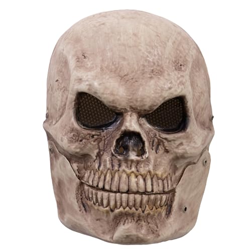 Carnival Toys- Masque tête de Mort avec mâchoire Mobile, Uni