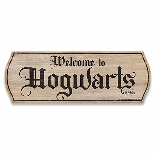 Bannière Harry Potter Welcome to Hogwarts en bois - Panneau 