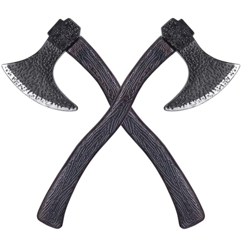 Lot de 2 haches viking en plastique - Accessoires de costume