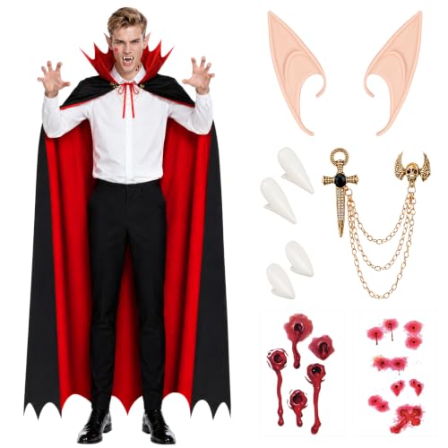 SelfTek 5PCS Costume de Vampire Halloween pour Homme et Femm