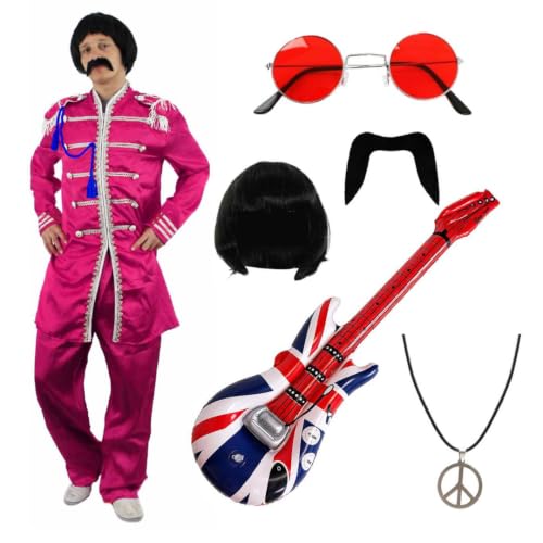 Déguisement inspiré du Sgt. Pepper rose – Veste, perruque, g