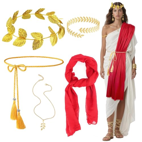 Vervora Lot de 5 costumes de déesse grecque pour femme avec 