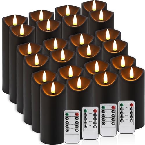 LIVEN Lot de 24 bougies piliers sans flamme à DEL à piles av