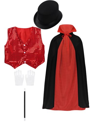 Yhong Costume de Magicien pour Enfants avec Accessoires Garç