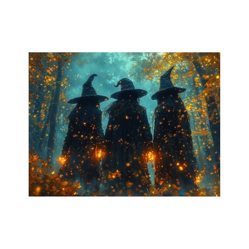 AMXBZC Halloween impressions dart mural vintage Trois sorciè