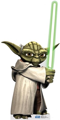 En carton star wars yoda taille env. 119 x 44 cm (h/b