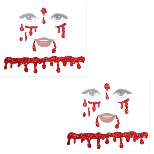 2pcs Bijoux Visage Vampire, Accessoires Déguisement Vampire 