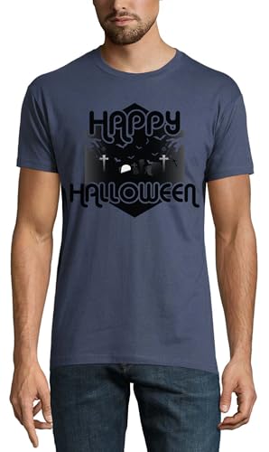 Happy Halloween Zombies Rising Graphic Crew Neck Cotton T-Sh
