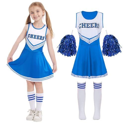 Costume Cheerleader Fille Bleu 160cm