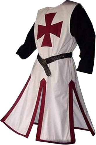 Feynman Costume de chevalier médiéval, templier, chevalier c