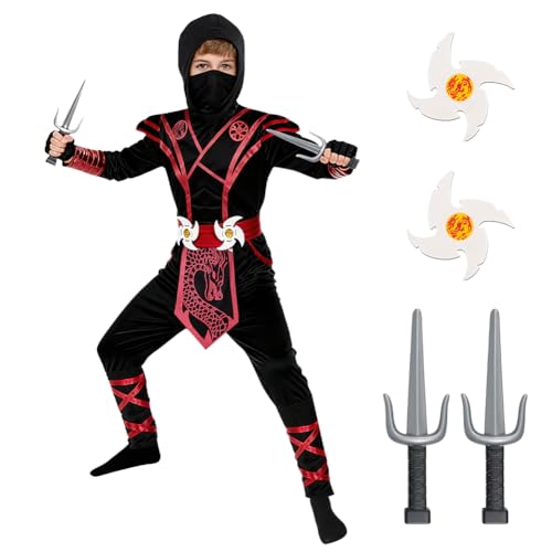 Costume Ninja Enfant Noir Rouge
