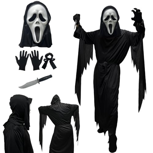 Coffee Life Plus®Halloween Ghostface Costume,Déguisement Scr