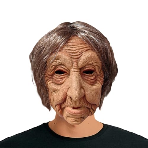Aofonchy Halloween Masque de Vieille Femme, Masque Réaliste 
