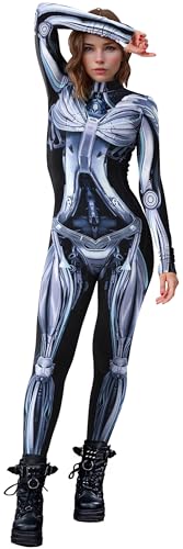 SEAUR Robot Costume Cosplay Halloween Femmes Combinaisons Ro