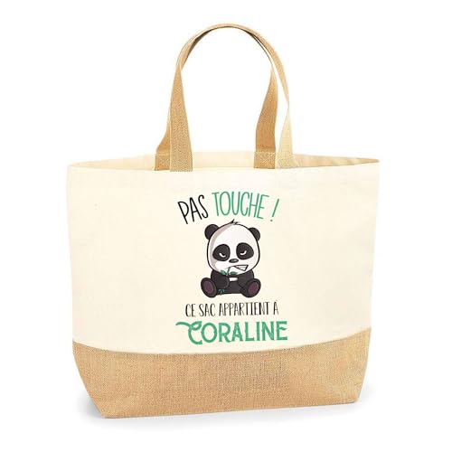 Planetee Sac Coraline pas touche Panda | Cabas de Plage Cour