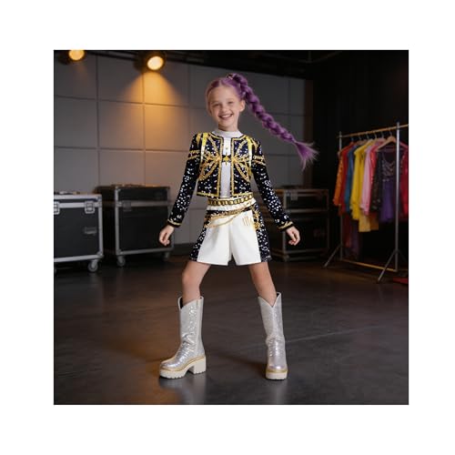 AQAZX K.p0p De.m0n Hunt.ers Costume Cosplay Anime Fille Enfa