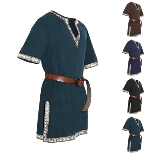 Costume Médiéval Homme - Tunique de Guerrier Viking à Manche