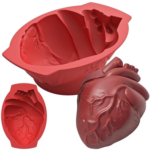 JAHEMU Moules en Silicone Halloween Moules à Gâteaux Cœur Hu