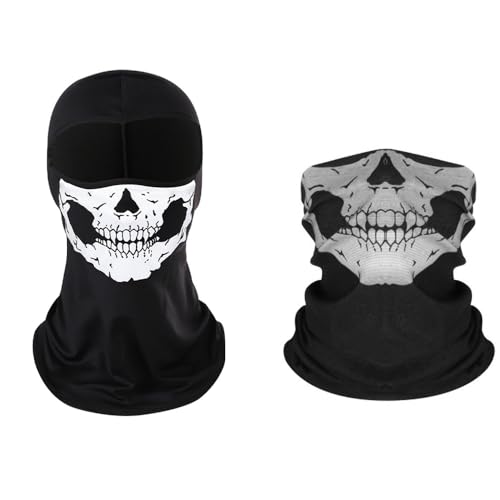 Wnddle Ghost Mask, Cagoule Tête de Mort, Masque de Crâne, Ba